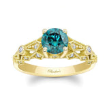 Vintage Blue And White Diamond Ring
