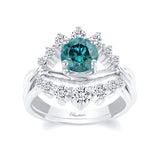 Blue And White Diamond Unique Wedding Set