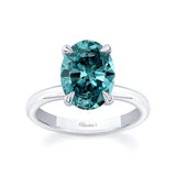3 Carat Oval Blue Diamond Solitaire Engagement Ring
