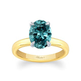 2 Carat Oval Blue Diamond Solitaire Engagement Ring