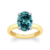3 Carat Oval Blue Diamond Solitaire Engagement Ring
