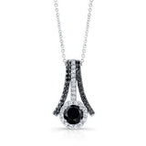 Black Diamond Halo Pendant