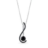 Petite Swirl Black Diamond Pendant
