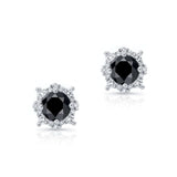 1.00ct. Unique Halo Black Diamond Studs