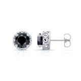 Unique 1 Carat Black Diamond Studs