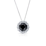 Black Diamond Halo Necklace