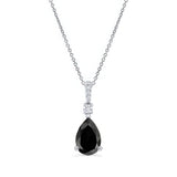 Pear Shape Black Diamond Necklace