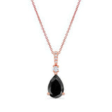 Pear Shape Black Diamond Necklace