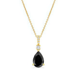 Pear Shape Black Diamond Necklace