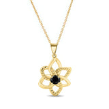 Black Diamond Flower Necklace