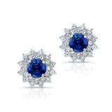 1.00ct. Double Halo Blue Sapphire Studs