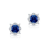 1.00ct. Unique Halo Blue Sapphire Studs