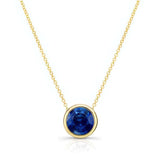 Bezel Blue Sapphire Necklace