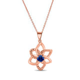Blue Sapphire Flower Necklace