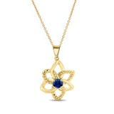 Blue Sapphire Flower Necklace
