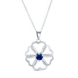 Blue Sapphire Intertwined Hearts Necklace