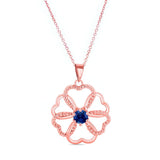 Blue Sapphire Intertwined Hearts Necklace