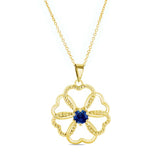 Blue Sapphire Intertwined Hearts Necklace