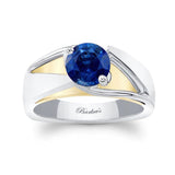 Wide Split Shank Blue Sapphire Solitaire Ring