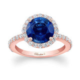 2 Carat Halo Sapphire and diamond Engagement Ring