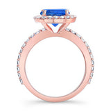 2 Carat Halo Sapphire and diamond Engagement Ring