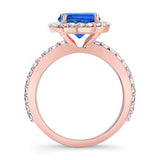 2 Carat Halo Sapphire and diamond Engagement Ring