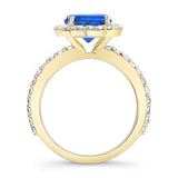 2 Carat Halo Sapphire and diamond Engagement Ring