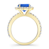 2 Carat Halo Sapphire and diamond Engagement Ring