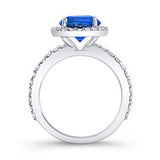 2 Carat Halo Sapphire and diamond Engagement Ring