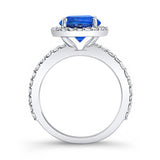 2 Carat Halo Sapphire and diamond Engagement Ring