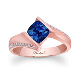 Blue Sapphire Cushion Cut Ring