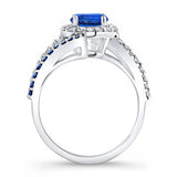 Contemporary Blue Sapphire Engagement Ring