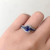 Unique Blue Sapphire Engagement Ring