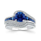 Unique Sapphire Bridal Set