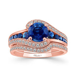 Unique Sapphire Bridal Set