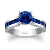 Round And Princess Cut Blue Sapphire Ring