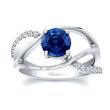 Open Shank Blue Sapphire And Diamond Ring