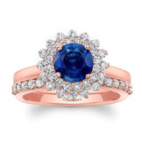 Starburst Blue Sapphire And Diamond Bridal Set