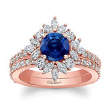 Marquise Halo Blue Sapphire And Diamond Wedding Set