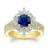 Marquise Halo Blue Sapphire And Diamond Wedding Set