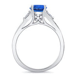 V Shaped Blue Sapphire And Diamond Ring