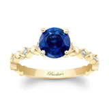 Art Deco Blue Sapphire And Diamond Engagement Ring
