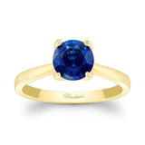 Delicate Curved Blue Sapphire Solitaire Ring