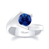 Tension Solitaire Blue Sapphire Ring
