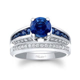 Blue Sapphire Channel Set Wedding Ring Set