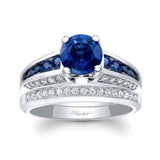Blue Sapphire Channel Set Wedding Ring Set