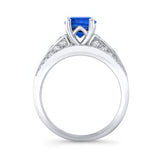 Blue Sapphire Channel Set Wedding Ring Set