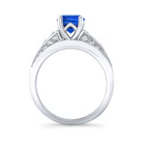 Blue Sapphire Channel Set Wedding Ring Set
