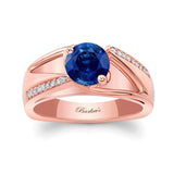 Pave Lab Blue Sapphire And Diamond Ring