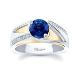 Pave Lab Blue Sapphire And Diamond Ring